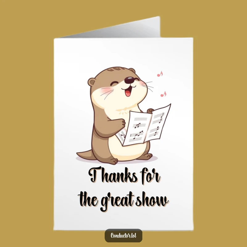 Free Printable Thank You Card: Otter Ovation Funny Downloadable Card for Gratefulness
