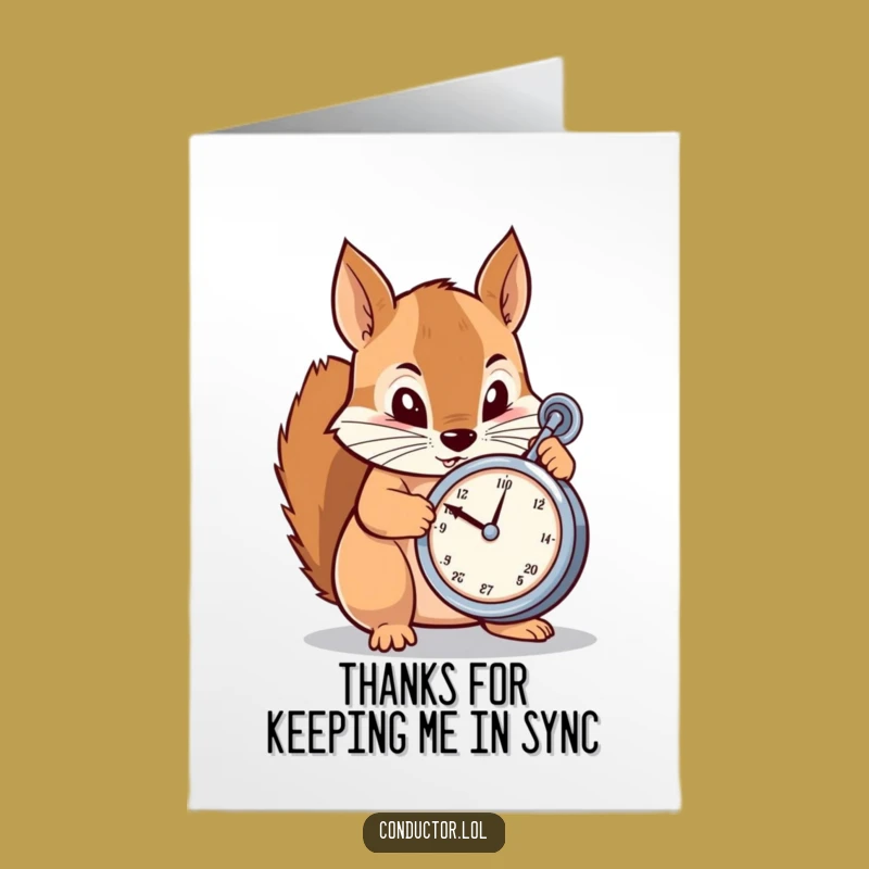 Free Printable Thank You Card: Squirrel Metronome Funny Downloadable Gift