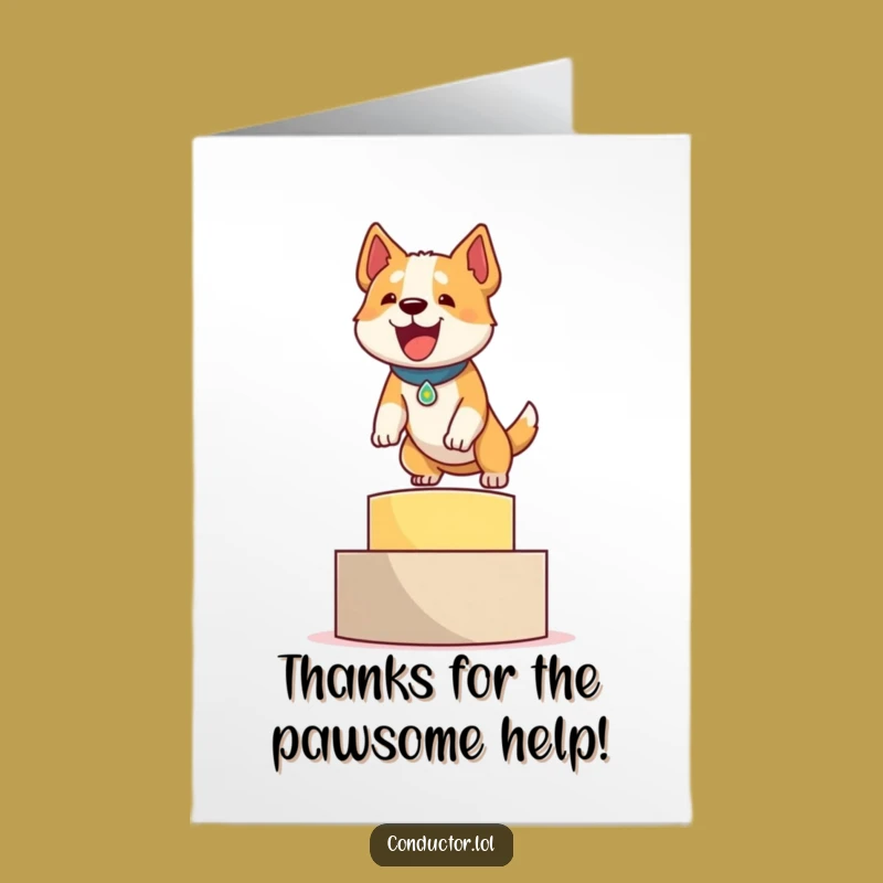 Free Printable Thank You Card: Funny Dog Leaping Hilarious Downloadable Gift