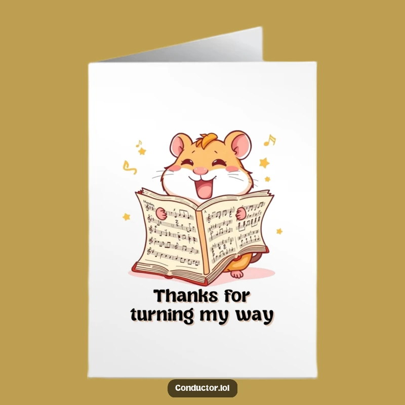 Free Printable Thanks Card: Hamster's Score Review - Downloadable Humorous Appreciation