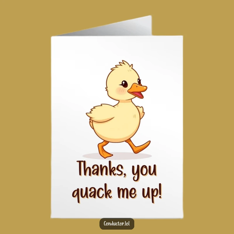Free Printable Duckling Thank You Card: Humorous Marcher Downloadable Gift for Gratitude