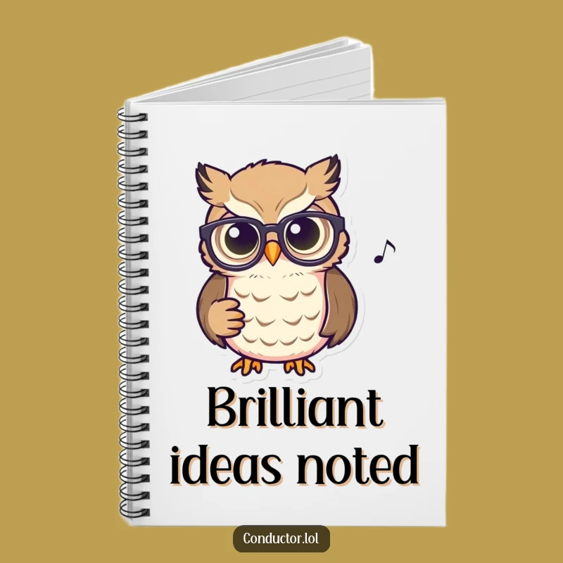 Funny Owl Conductor Notebook: Record Your Musical Insights