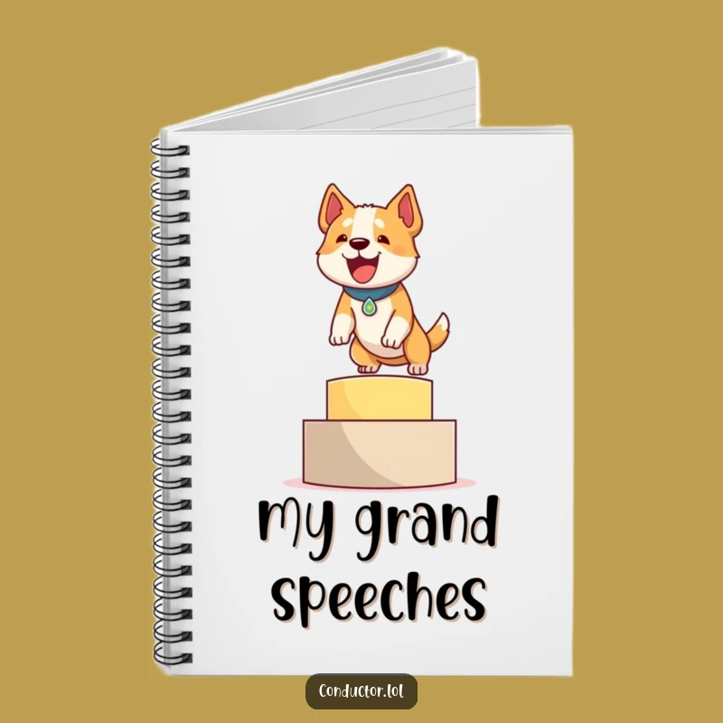Funny Dog Podium Notebook: Jot Down Goals with Determined Flair