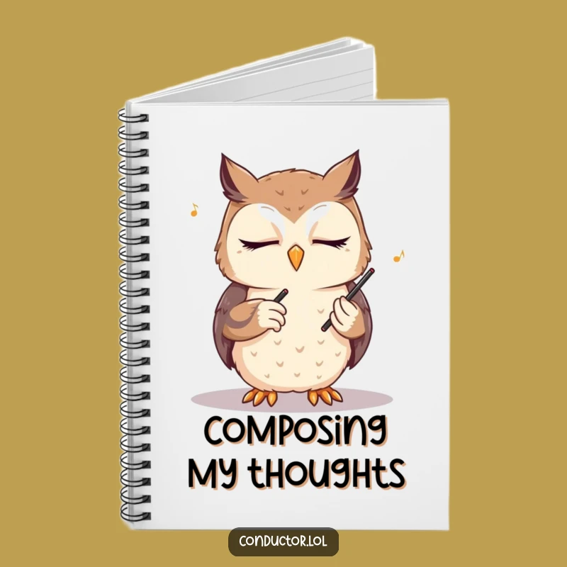 Funny Owl Conductor Notebook: Jot Down Your Melodies with Wise Serenity!