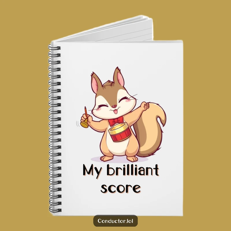 Funny Squirrel Conductor Notebook - Journal Your Music with Maestro's Witty Flair