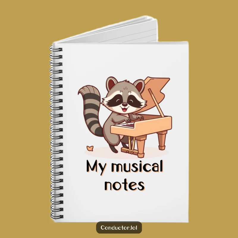 Funny Raccoon Piano Notebook: Tail Tunes Notes, Perfect Gift!