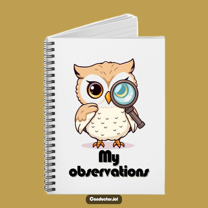 Funny Owl Spyglass Notebook: Jot Down Discoveries with Wise Charm