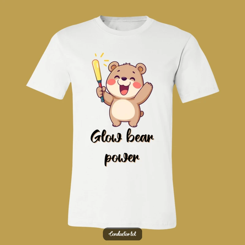 Funny Cheerful Bear Baton T-Shirt: Wear Your Smile - Great Gift!