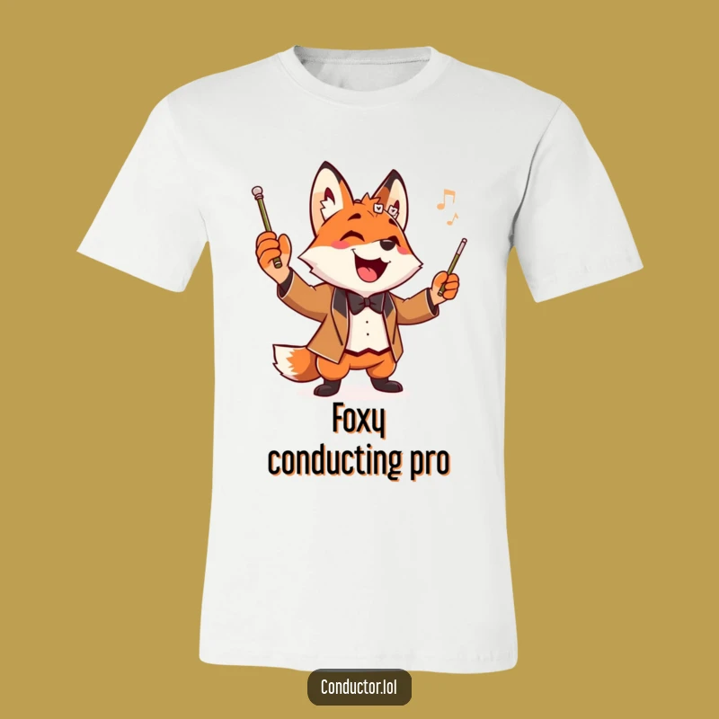 Funny Fox Conductor T-Shirt: Wear Your Dramatic Maestro Performance