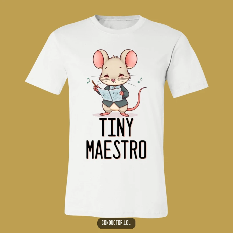 Funny Mouse Conductor T-Shirt - Curious Maestro's Score Study Tee Gift