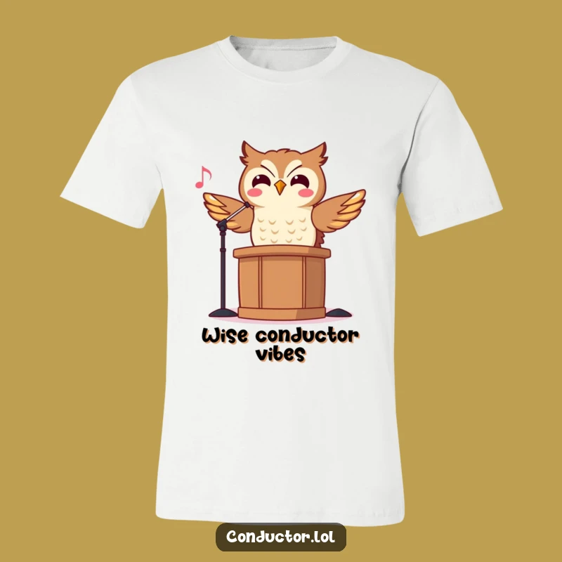 Funny Owl Conductor T-Shirt: Wear Your Rhythmic Maestro Style
