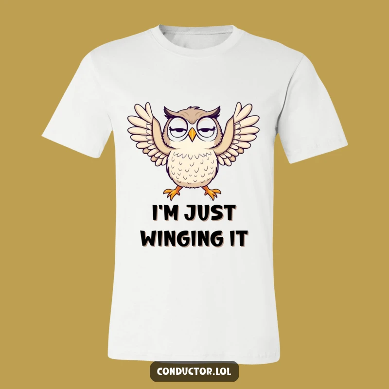 Funny Owl T-Shirt - Dramatic Arm Gesture Tee for Show-Offs