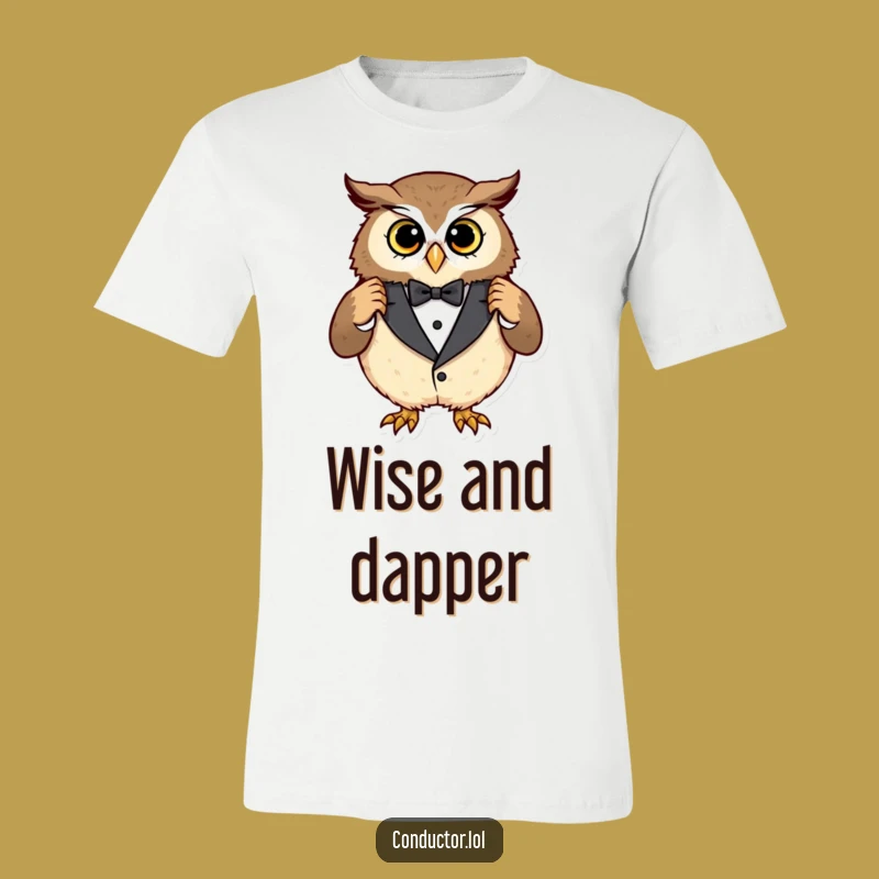 Funny Owl Tuxedo T-Shirt: Look Sharp with Classy Humor