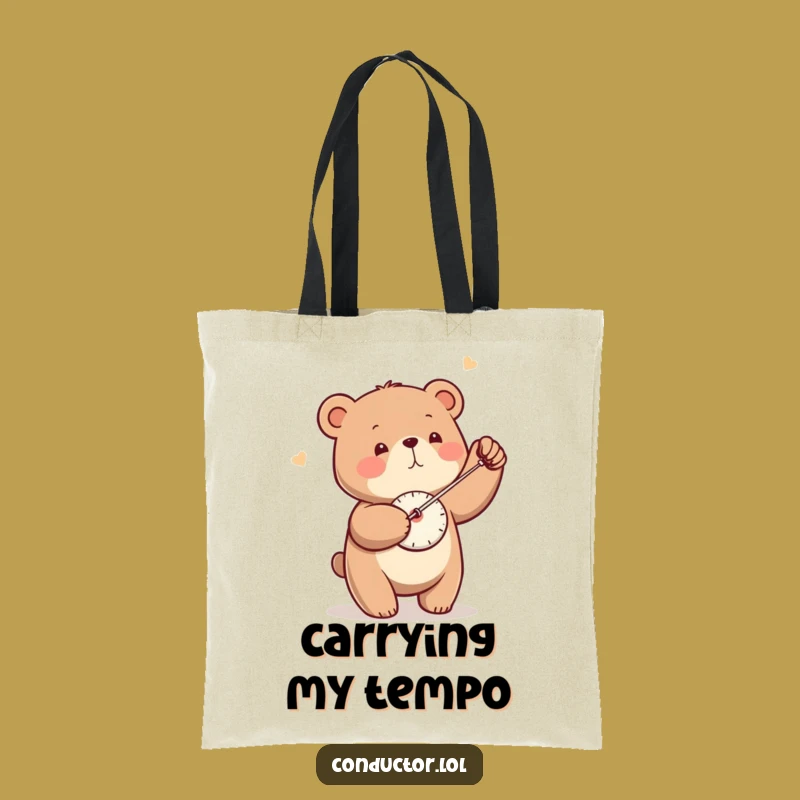 Funny Bear Metronome Tote Bag - Carry Your Rhythm with This Hilarious Bag