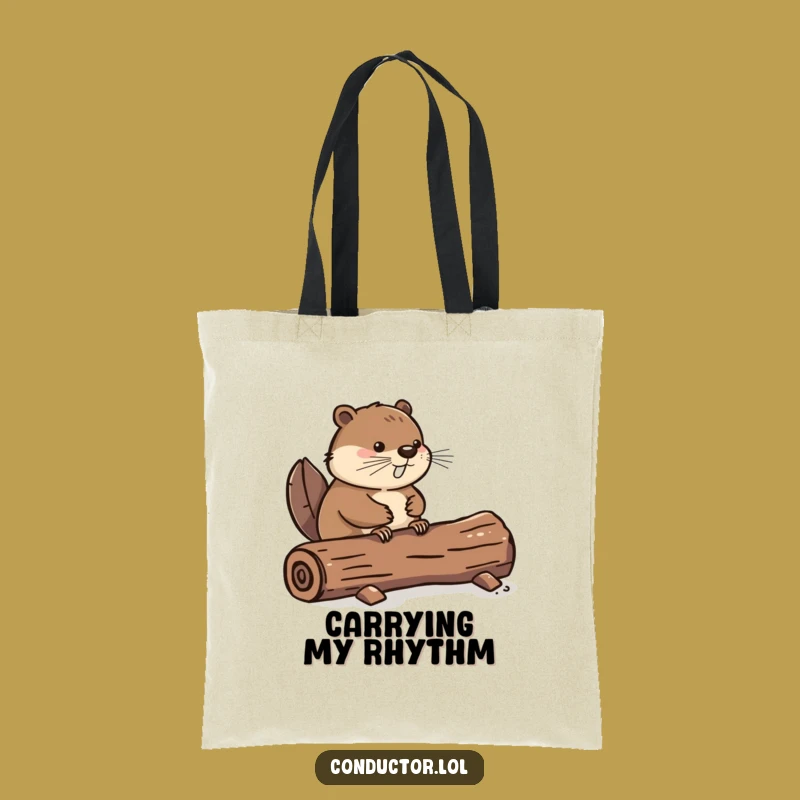 Funny Beaver Tail Tap Tote Bag: Carry Your Essentials with Rhythmic Style