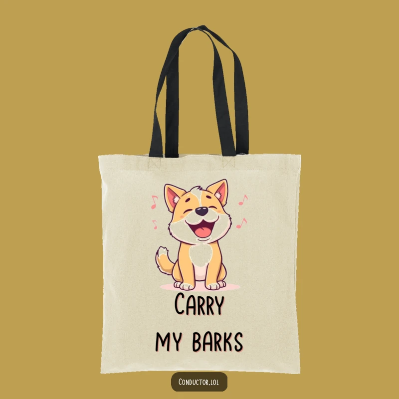 Funny Dog Music Tote Bag - Carry Your Tunes with Canine Charm