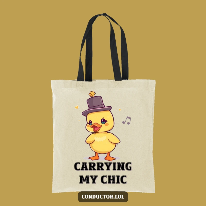 Funny Duckling Rhythm Tote Bag: A Humorous Gift for Cheerful Shoppers