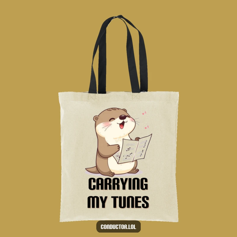 Funny Otter Crescendo Tote Bag: Carry Your Music with Dramatic Style