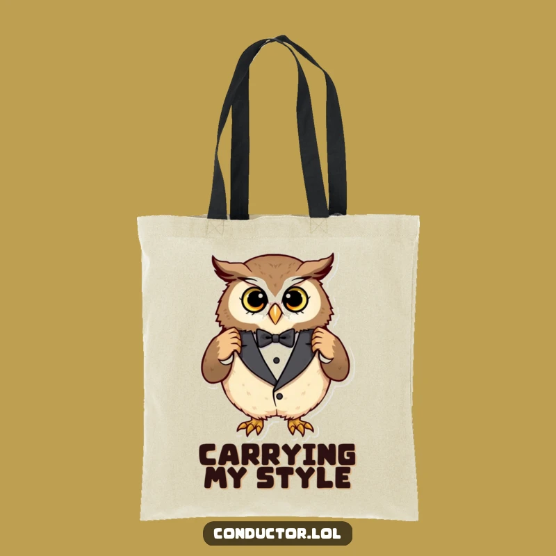 Funny Owl Tuxedo Tote Bag: Carry Your Style with Dignity