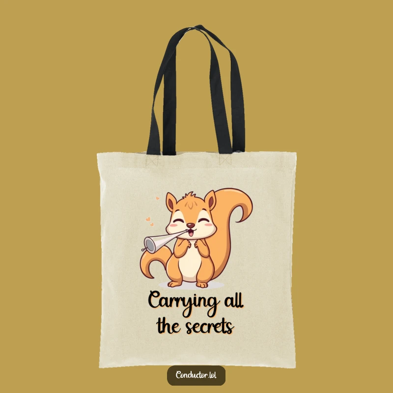 Funny Squirrel Conductor Tote Bag: Carry Your Tunes and Treasures in Style!