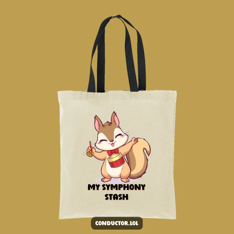 Funny Squirrel Conductor Tote Bag - Hilarious Maestro Accessory for Music Enthusiasts