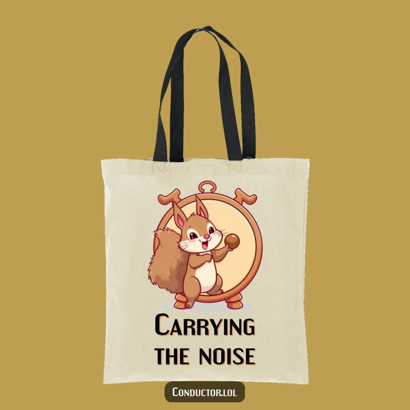 Funny Squirrel Gong Strike Tote Bag: Carry Your Essentials with Hilarious Style