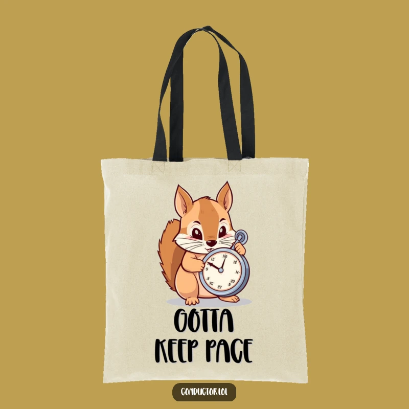 Funny Squirrel Metronome Tote Bag: Carry Your Rhythm & Focus