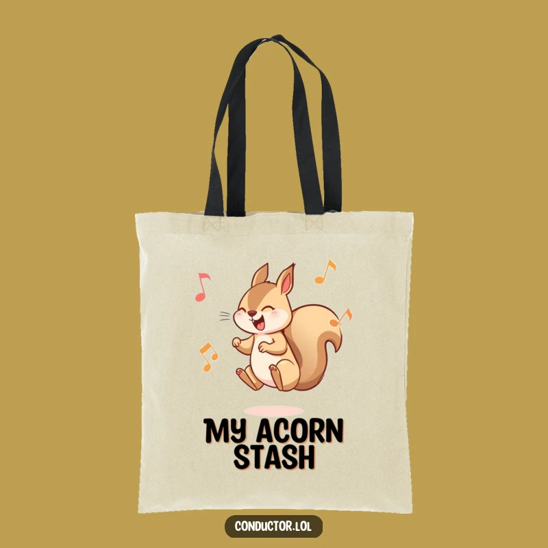 Funny Squirrel Musician Tote Bag: Carry Your Tunes with Nutty Flair