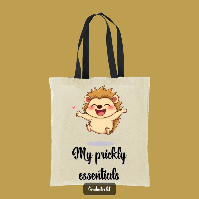 Funny Hedgehog Director Tote Bag - Joyful Maestro Bag for Everyday