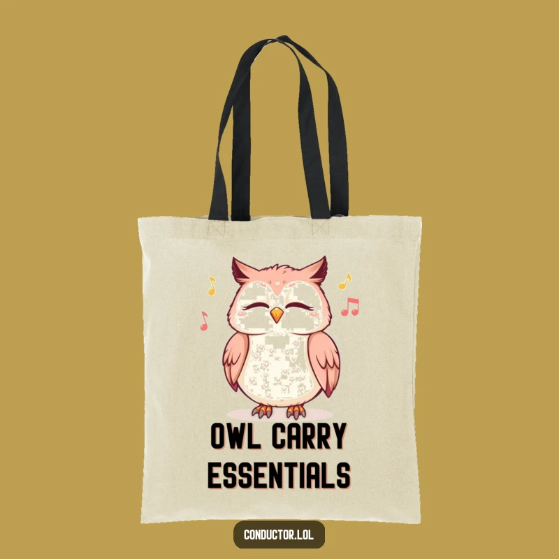 Funny Giggling Owl Music Tote Bag: Carry Your Happy Tunes - Perfect Gift!